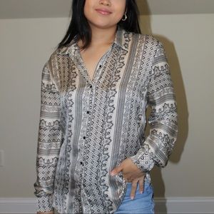 Black & Cream Blouse